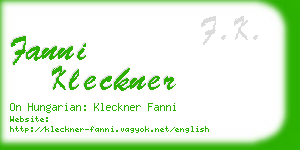 fanni kleckner business card